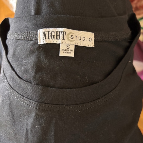 Bonjour S Black Heart Rhinestone Tee Small  Parisian Girly Coquette - Picture 4 of 6